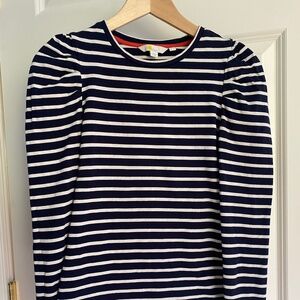 Boden navy-and-white striped shirt